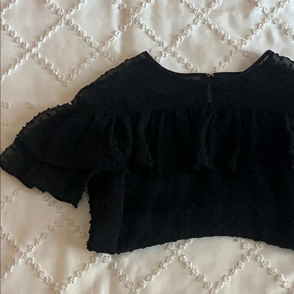 J. Crew Black Sheer Blouse